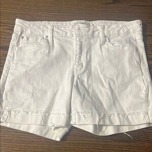 Celebrity Pink White Jean Shorts Classic Summer Style